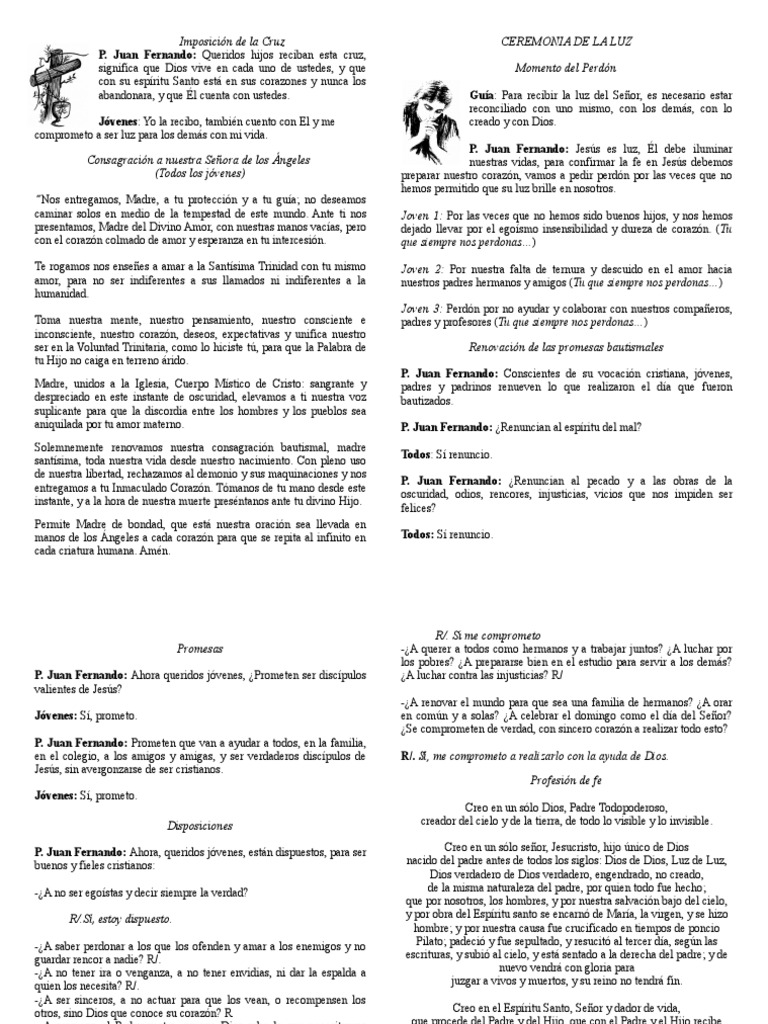 Ceremonia de Consagración y Luz | PDF | Amor | Oración