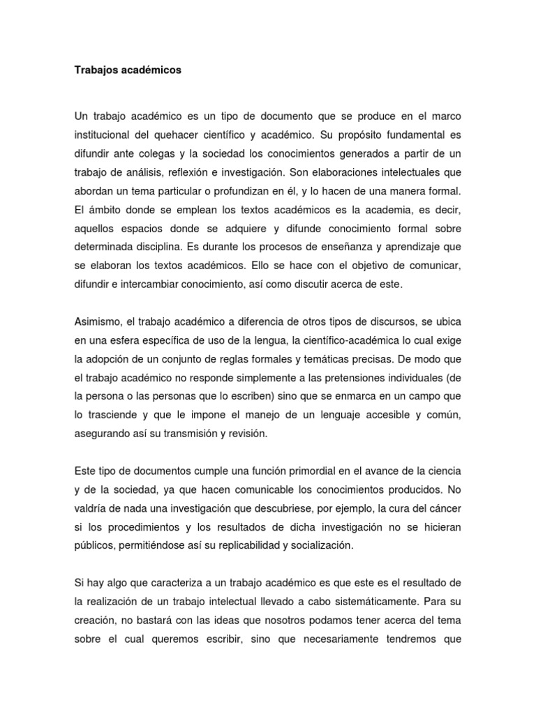 Trabajos Académicos Ensayos Ciencia Prueba gratuita