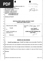 Complaint (6/27/16), Tara Walker Lyons v. Larry Atchison Et Al, Case No. DV 2016-547, Lewis and Clark County, MT