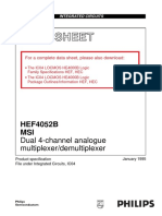 HEF4052 Dual 4-Channel Analogue Multiplexer Demultiplexer PDF