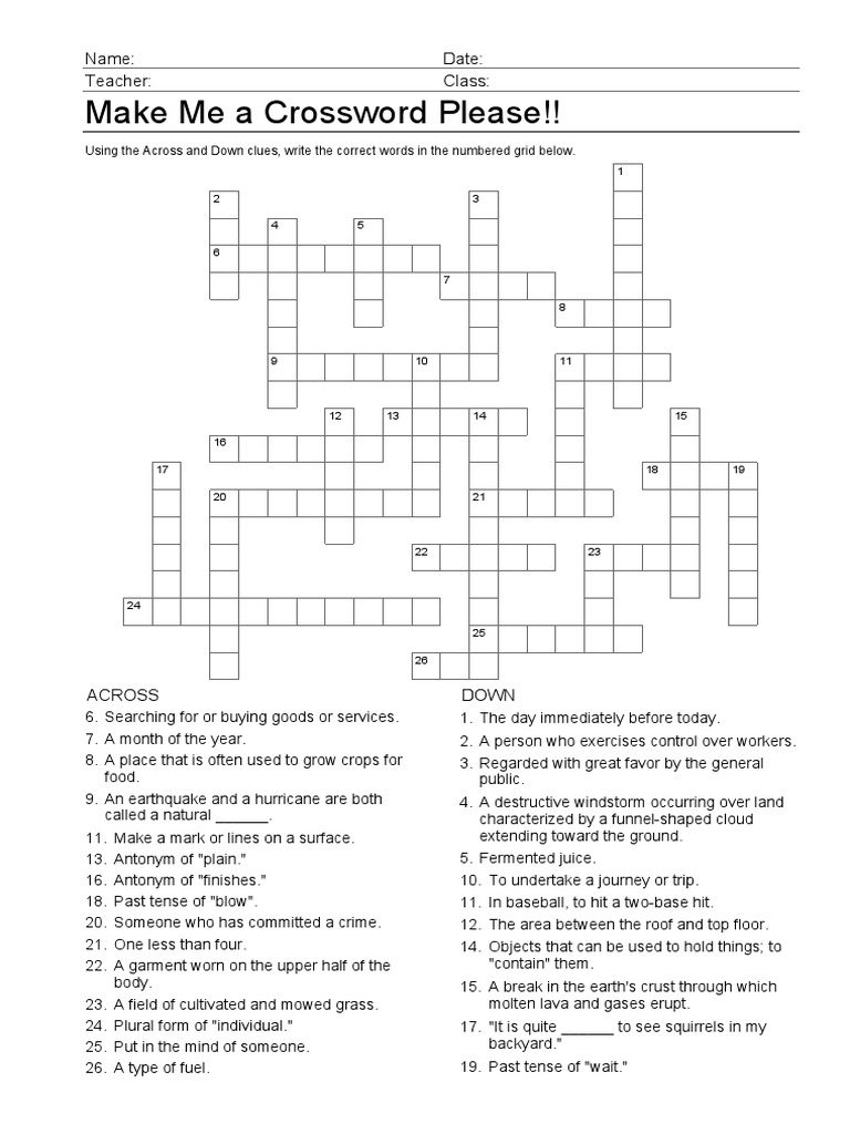 Crossword Puzzle Clues and Answers | PDF | Crossword | Languages