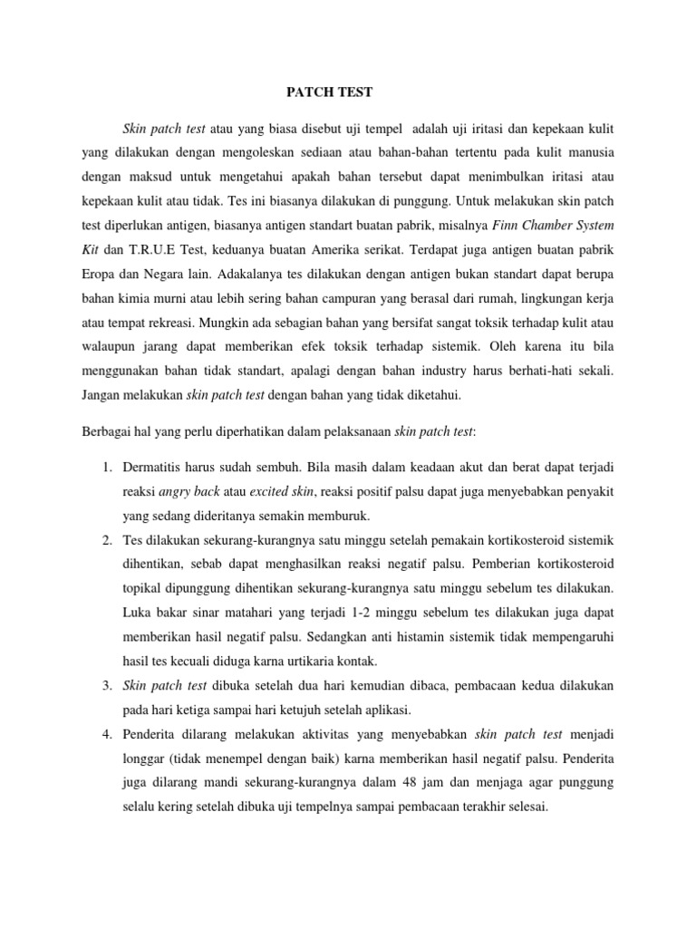 Patch Test | PDF | Sains & Matematika