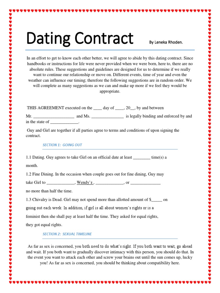 Dating Contract Guidelines and Terms | PDF | Feminism | Gender Studies