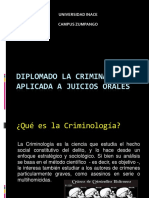 Diplomado La Criminalistica Aplicada a Juicios Orales