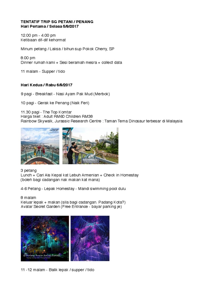 Tentatif Ke Pulau Pinang