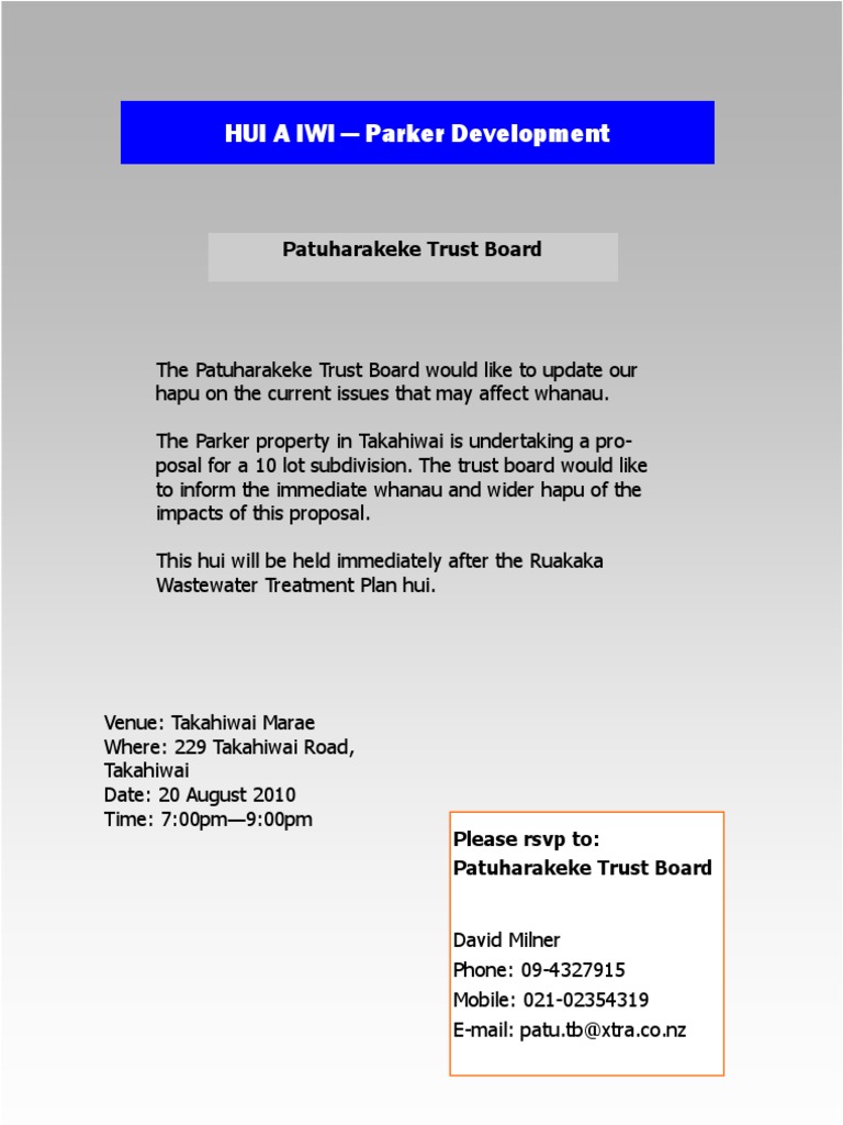 Parker Subdivision Hui Update | PDF