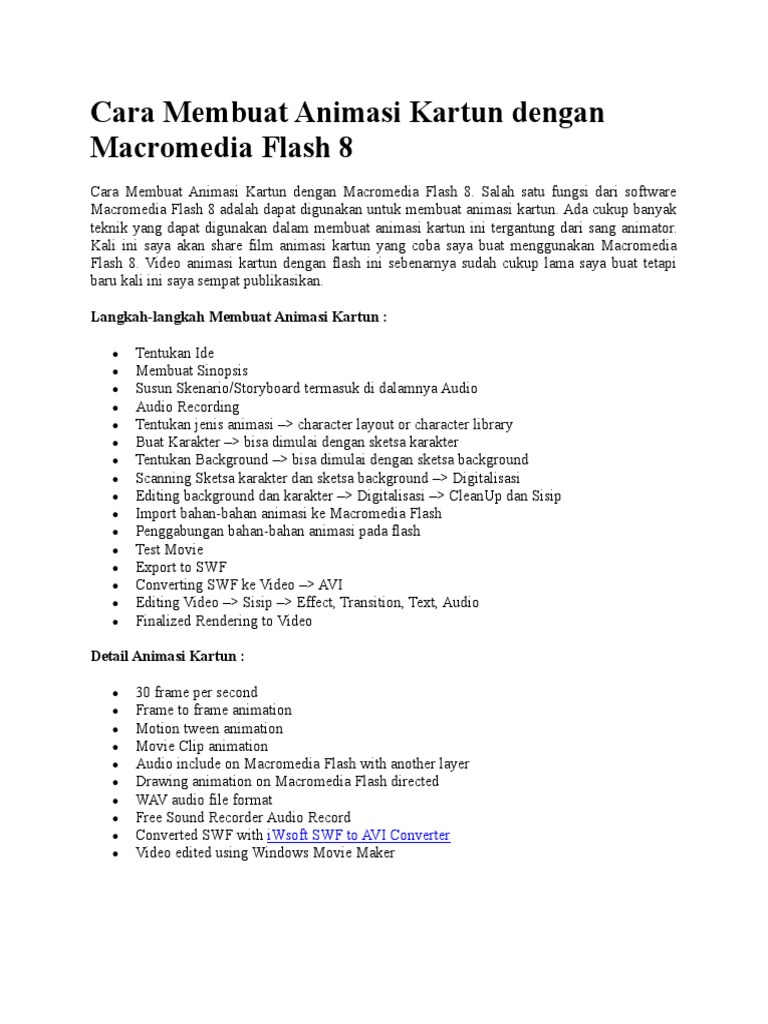 Cara Membuat Animasi Kartun Dengan Macromedia Flash 8
