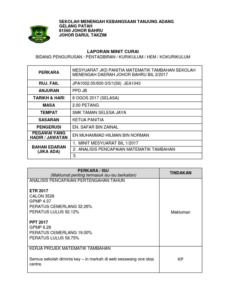 Minit Curai Bil 2 Mesy JKD  PDF