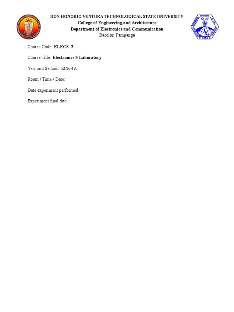 Electronics 3 Lab Report Template | PDF | Science And Technology ...