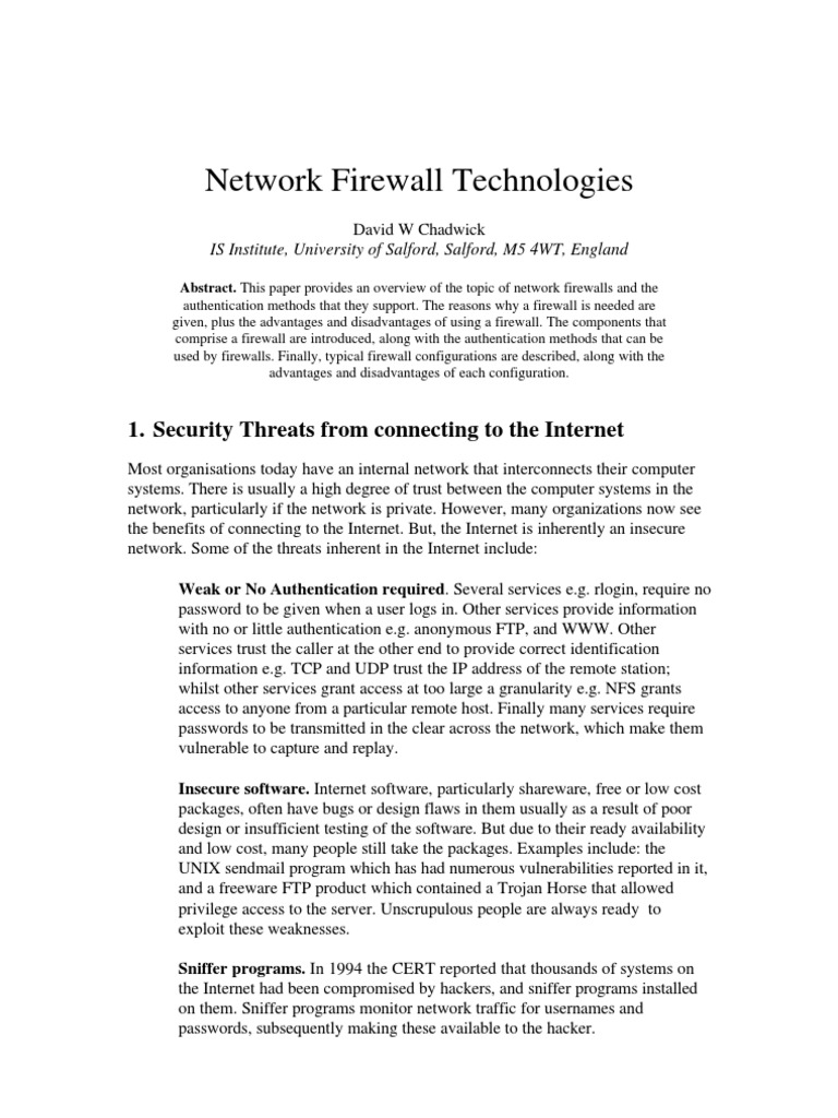 Network Firewall Overview | PDF | Business | Computers