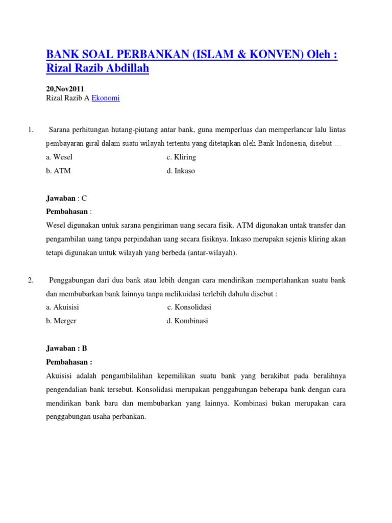 Bank Soal Perbankan