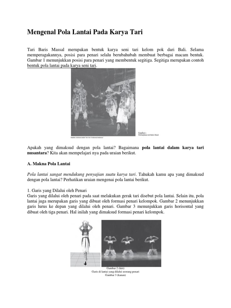 Mengenal Pola Lantai Pada Karya Tari Mengenal Pola Lantai Pada Karya Tari