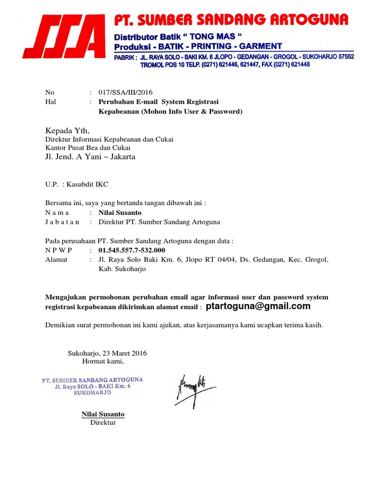 Contoh Surat Permohonan Surat Permohonan Email