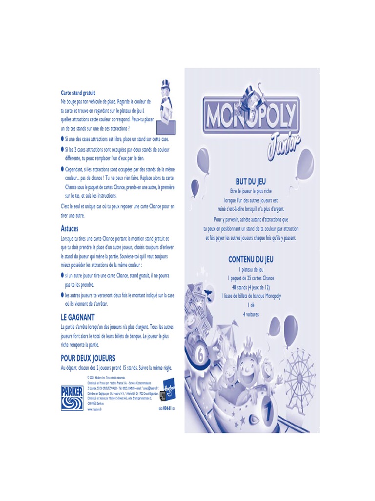 Monopoly Junior Pdf De Banques