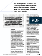 Control Strategies for Coal Dust and Methane Explosions in Underground Coal Mines Current South African Research and Development Initiatives