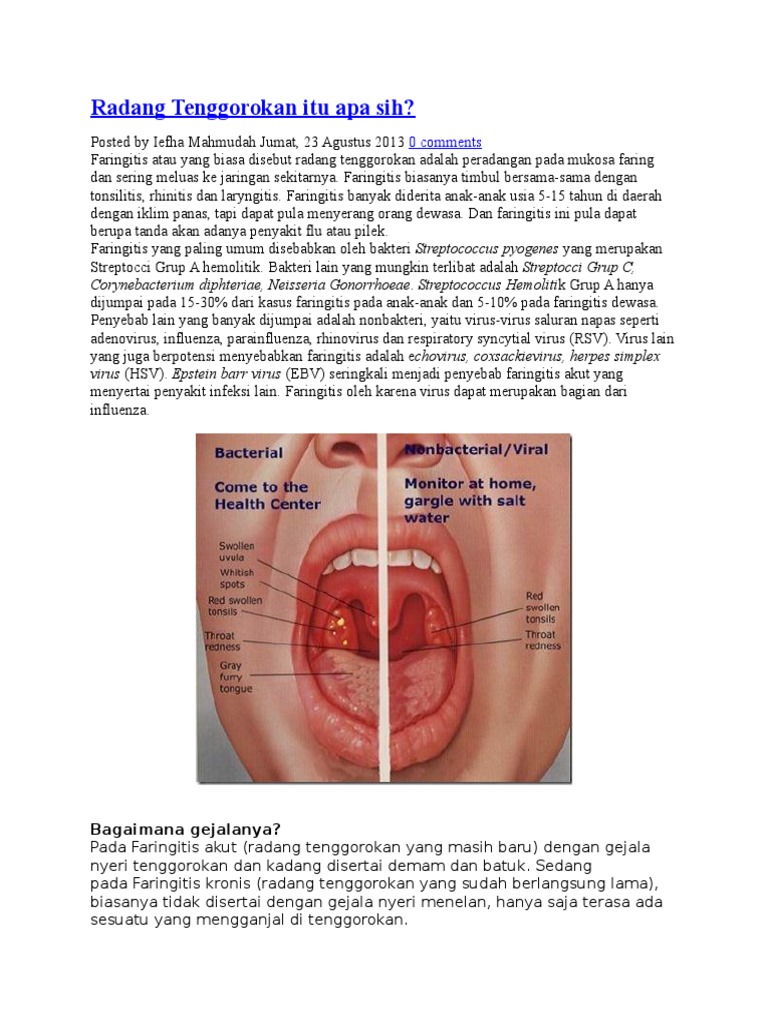 Pengertian dan Terapi Faringitis | PDF | Sains & Matematika