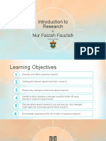 Introduction To Research Nur Faizah Fauziah
