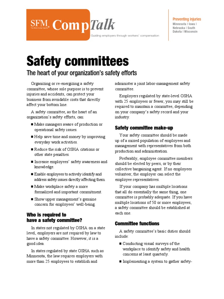 Comptalk Safety Committees PDF Occupational Safety And Health