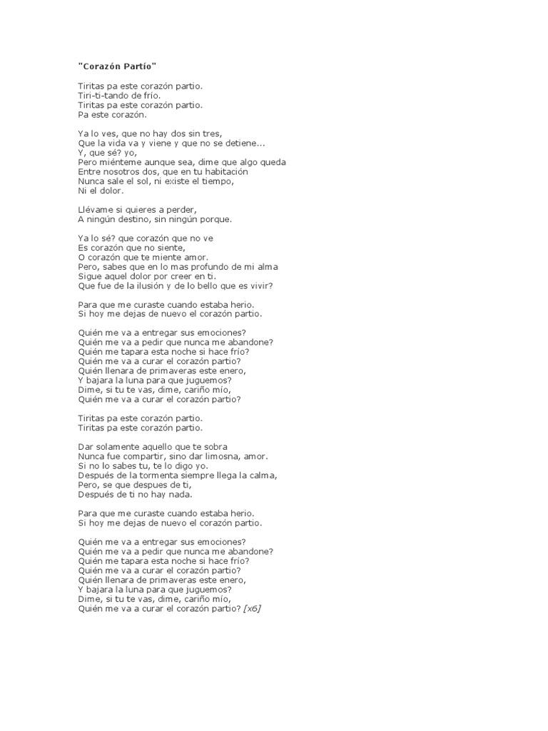Corazón Partío.pdf songs | PDF