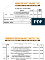 The Northern Taste Coffee Co. Price List