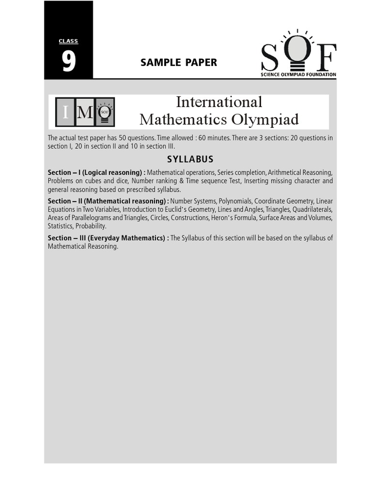 Class 9 Sample Paper 1 PDF | PDF