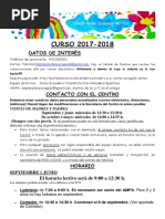 Nota Informativa Familias Inicio de Curso