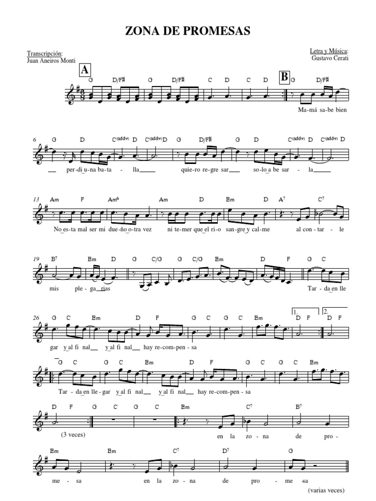 Zona de Promesaspartitura