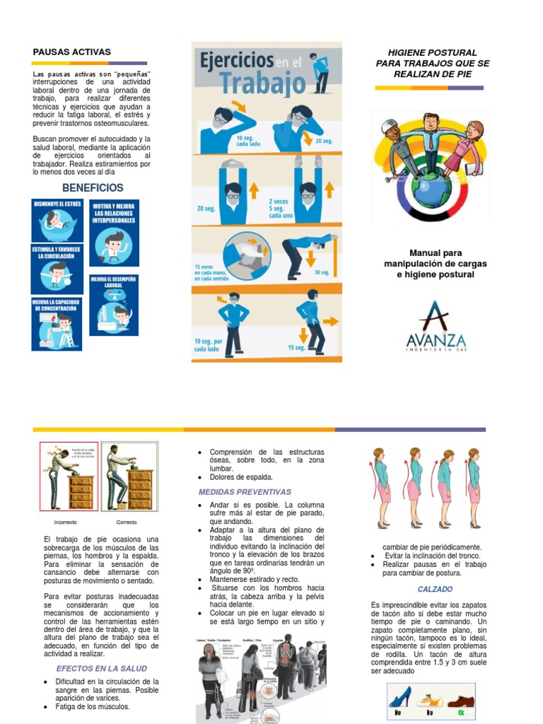 Higiene Postural y Pausas Activas | PDF | Dolor lumbar | Pie