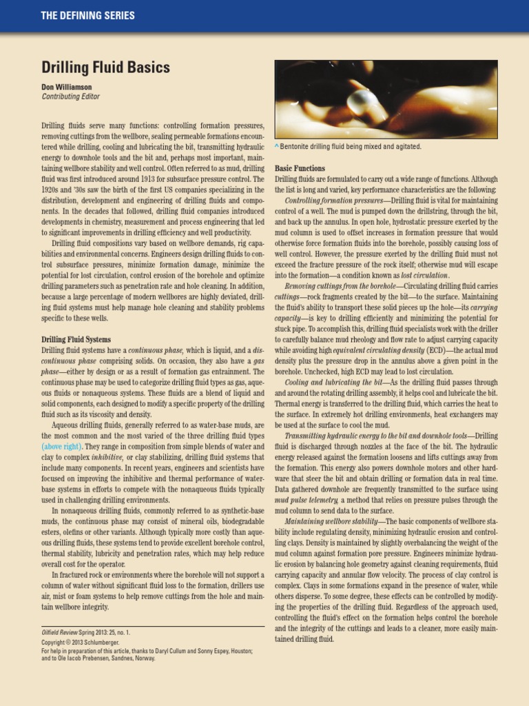 Defining Drilling Fluids PDF | PDF | Oil Well | Chemical Engineering