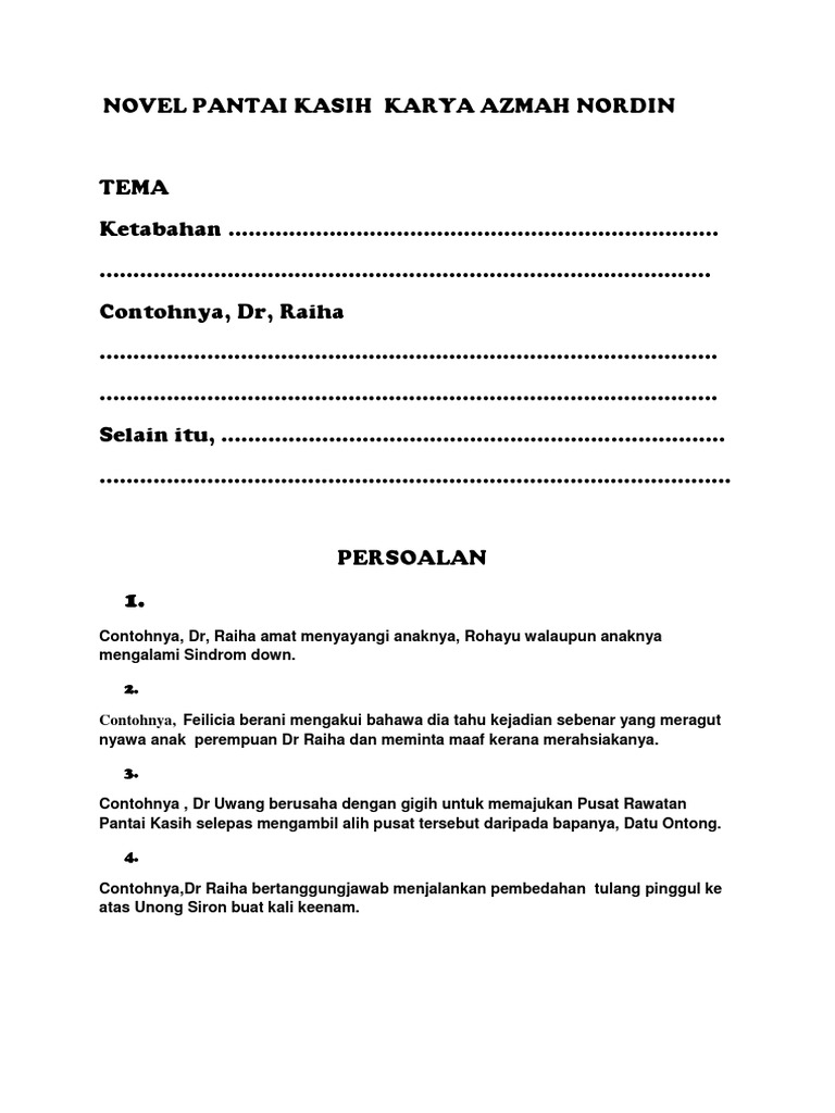 Pengajaran Novel Pantai Kasih Nashcxt
