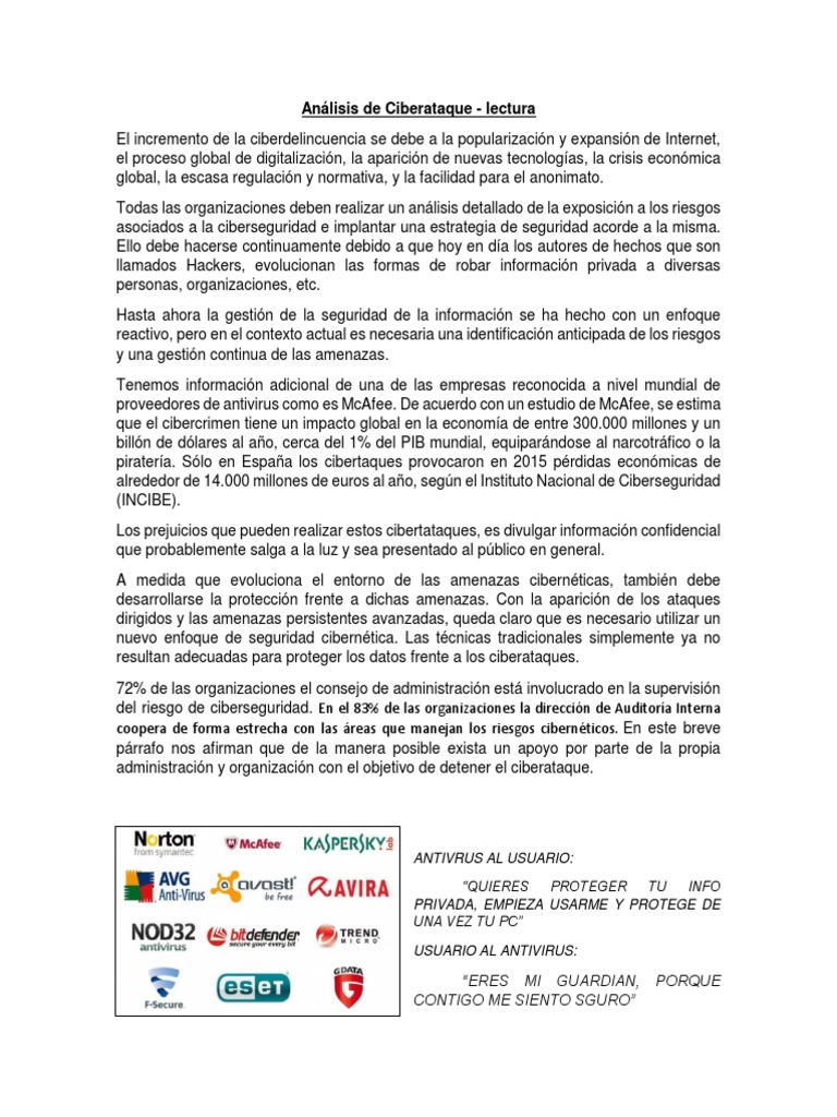 Análisis de Ciberataques y Riesgos | PDF | La seguridad informática ...