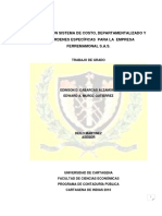 Diseño de Un Sistema de Costo, Departamentalizado y Por Órdenes Específicas para La Empresa Ferre PDF
