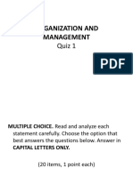 Organization and Management Quiz 1