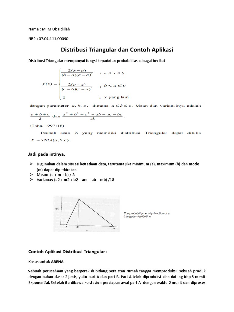 Aplikasi Distribusi Triangular dalam Produksi | PDF