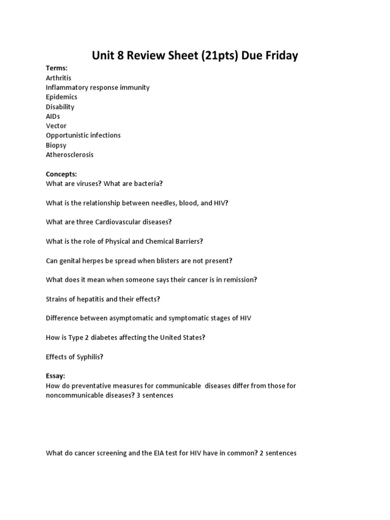 Unit 8 Review | PDF