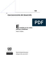 Macroeconomía Del Desarrollo. El Empleo en La Crisis, Efectos y Políticas