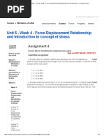 Mechanics of Solids - - Unit 5 - Week 4 - Force Displacement Relationship and Introduction to Concept of Stress