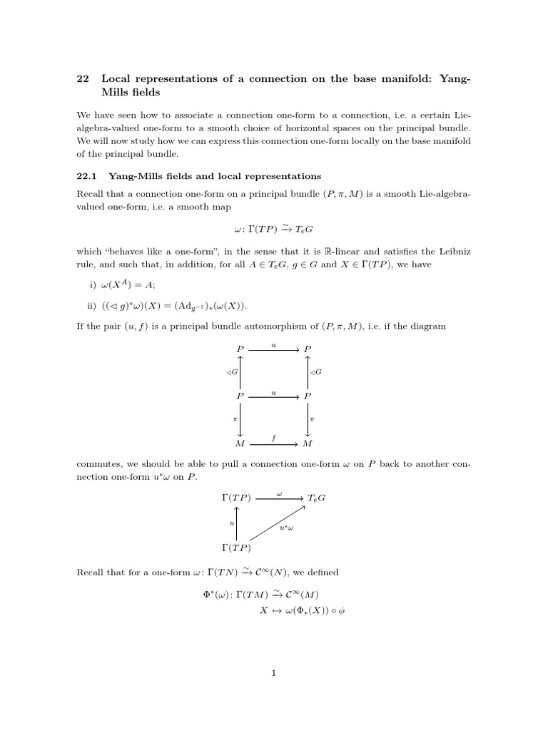 Lecture 22 - Local Representations of A Connection On The Base Manifold ...