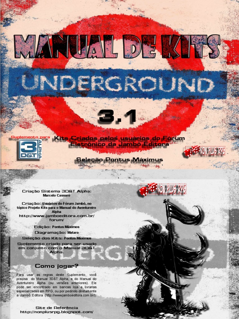 3D&T Manual de Kits Underground 2 1 PDF Lobisomens Vampiros