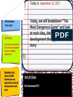 Today, We Will Breakdown "The Most Dangerous Game" and Look at Main Idea, Details, and Plot Development Throughout The Story