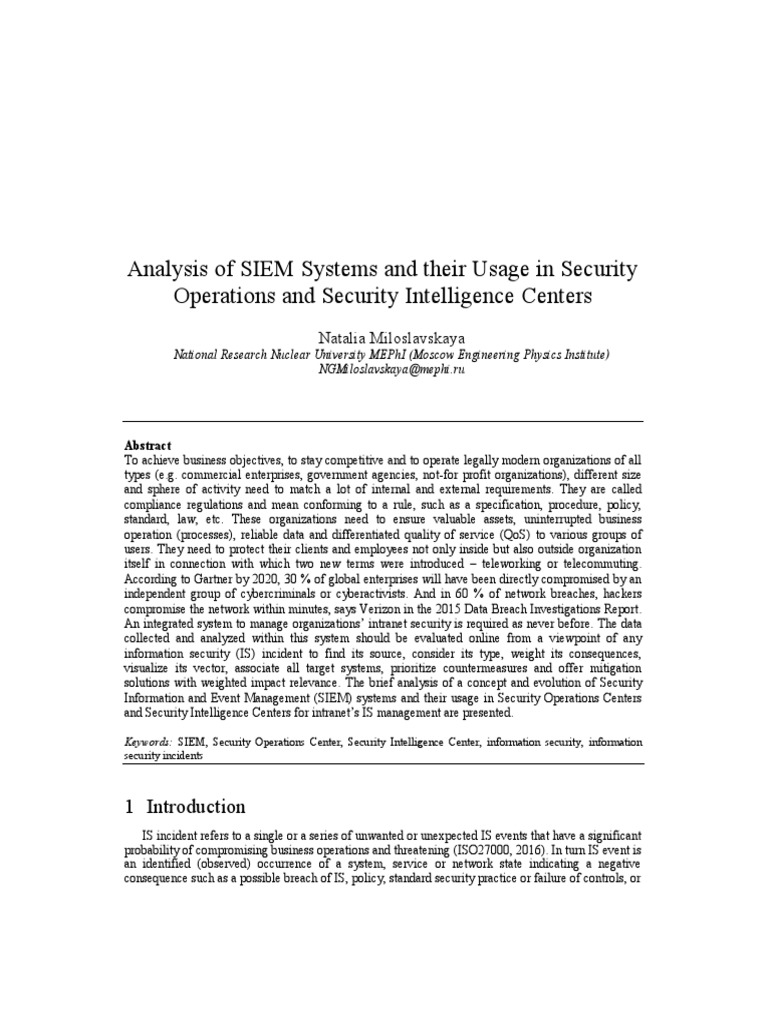 SIEM System Architecture Overview | PDF | Threat (Computer) | Computer ...