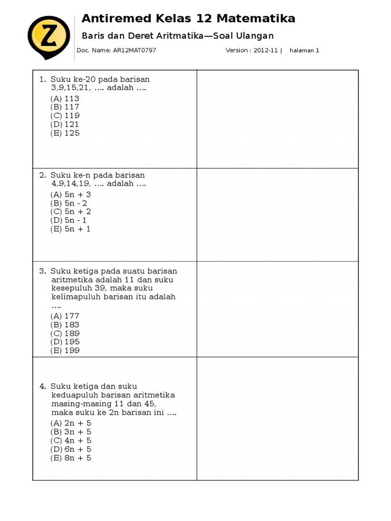 Soal Aritmatika