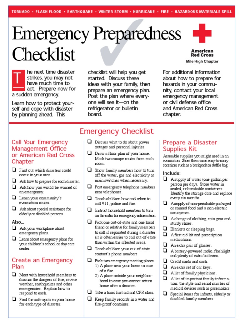 Emergency Preparedness Checklist Guide | PDF | Emergency Management ...