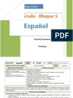 Plan 3er Grado - Bloque 5 Español