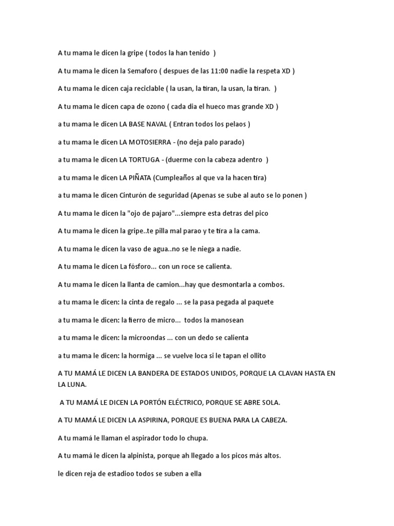 A Tu Mama Le Dicen
