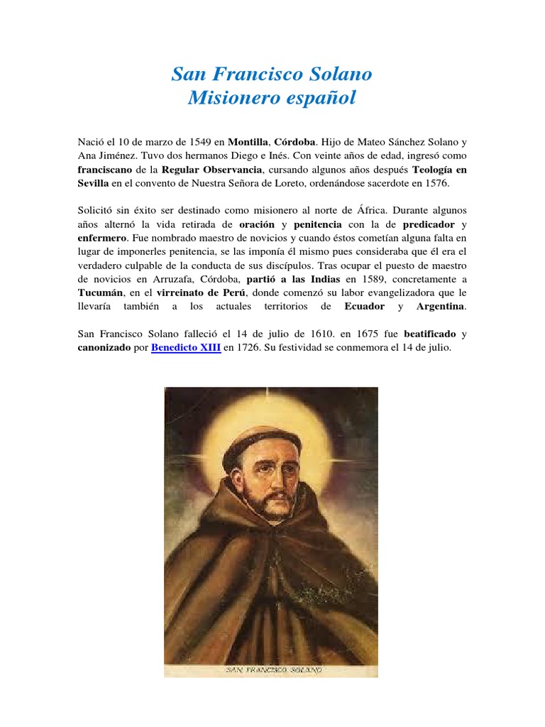 San Francisco Solano | PDF