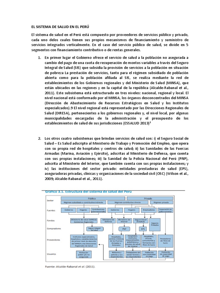Estructura del Sistema de Salud en Perú | PDF | Perú | Cuidado de salud ...