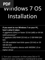 Windows 7 System Requirements or Specification