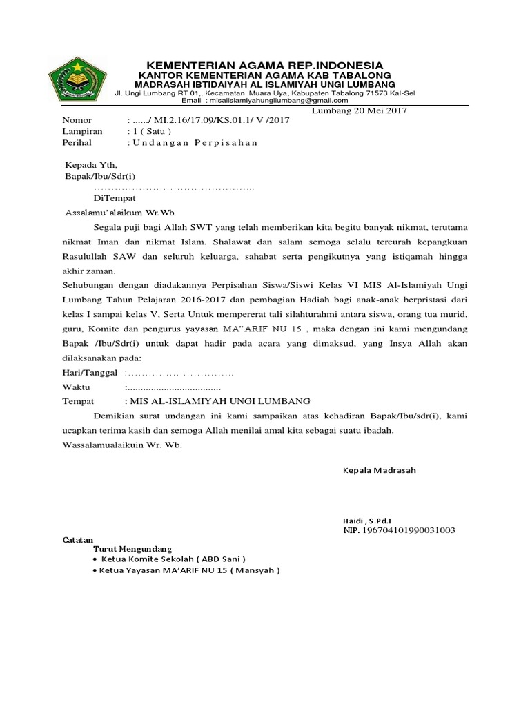 UNDANGAN KENAIKAN KELAS
