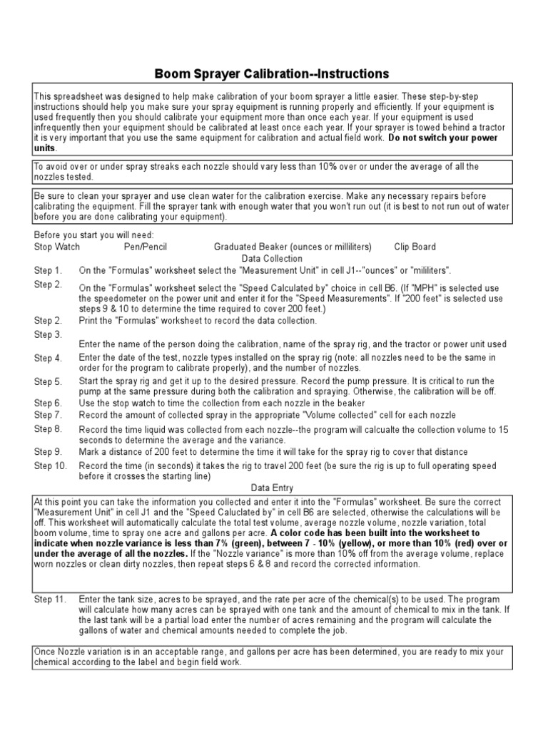 Worksheets Sprayer Calibration Worksheet calibration worksheet h volume nozzle